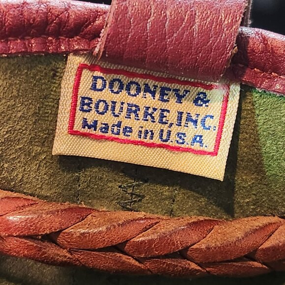 READ CONDITION Dooney & Bourke vintage Teton green leather drawstring tote bag - Picture 3 of 16